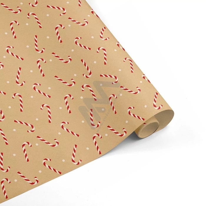 Christmas Kraft Wrapping Paper in Roll 70 x 500cm