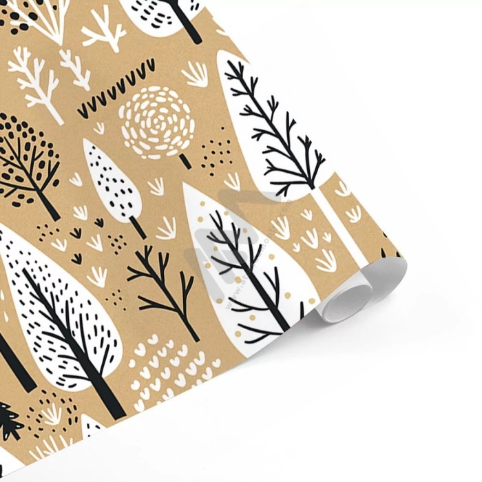 Christmas Kraft Wrapping Paper in Roll 70 x 500cm