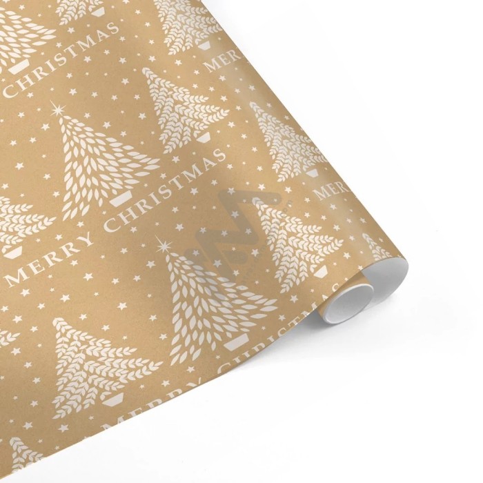 Christmas Kraft Wrapping Paper in Roll 70 x 500cm