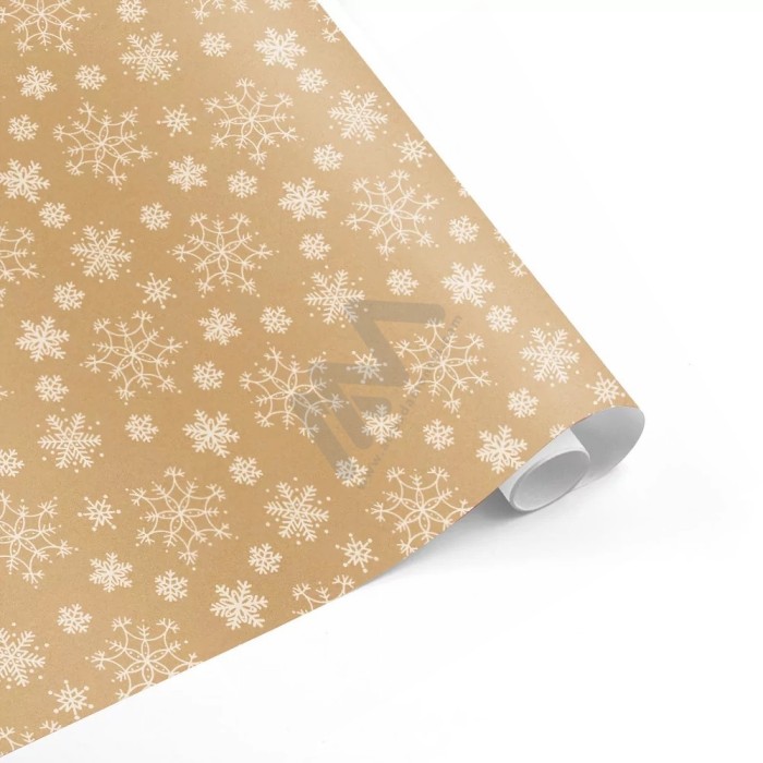Christmas Kraft Wrapping Paper in Roll 70 x 500cm