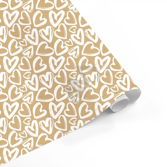 Christmas Kraft Wrapping Paper in Roll 70 x 500cm