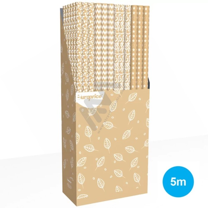Christmas Kraft Wrapping Paper in Roll 70 x 500cm