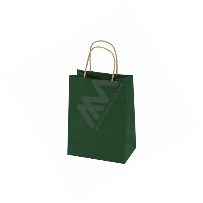 Kraft Green Twisted Handle Paper Bags 14x18x8