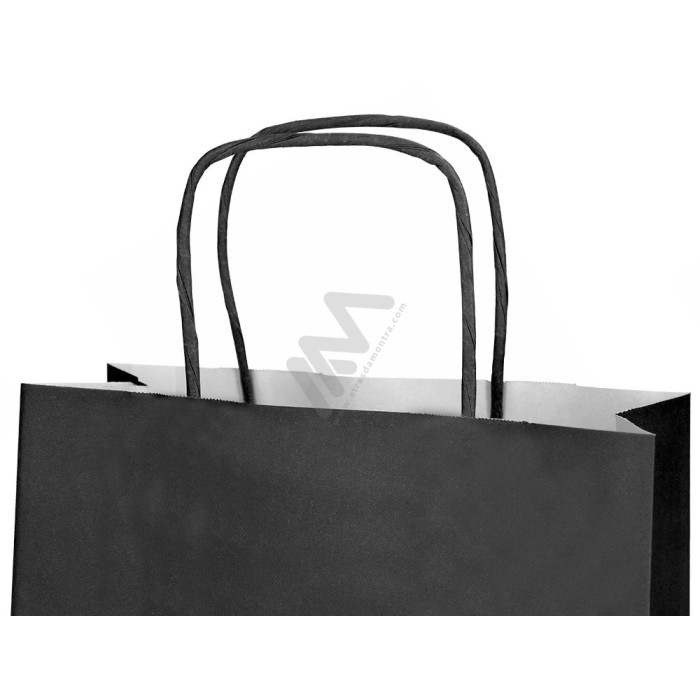 Sacos de Papel Asa Torcida Preto 42x49x16