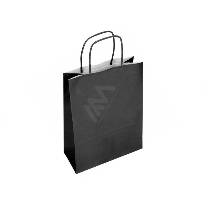 Sacos de Papel Asa Torcida Preto 42x49x16