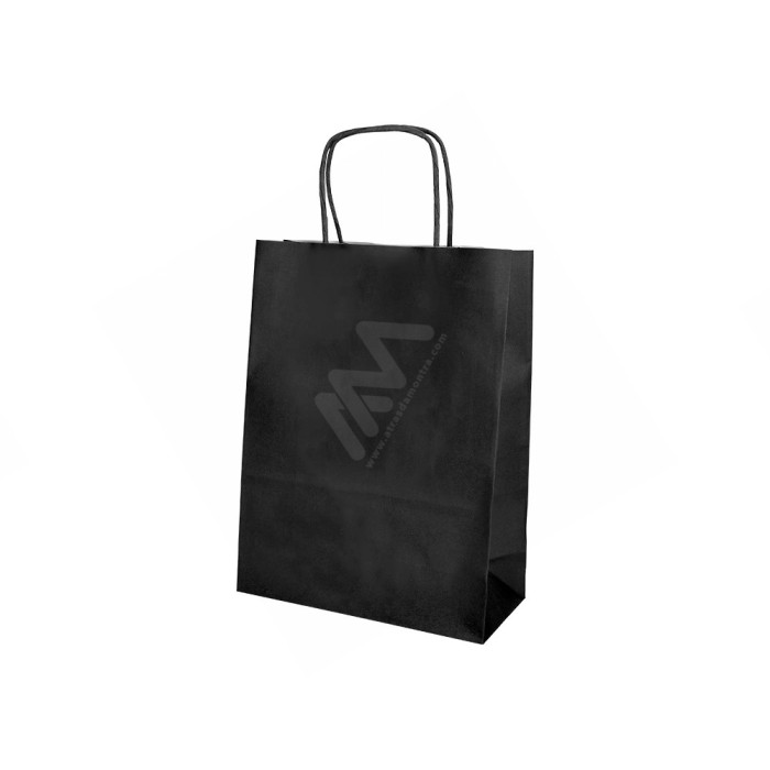 Sacos de Papel Asa Torcida Preto 42x49x16