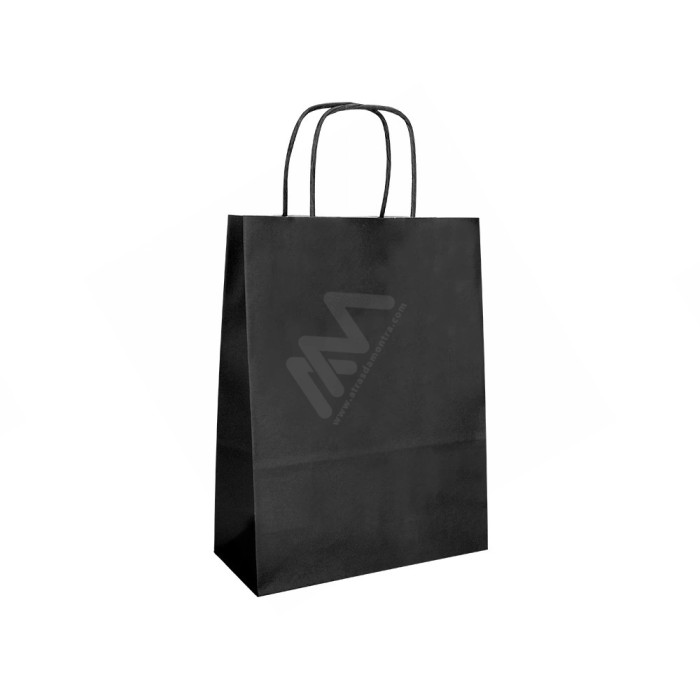 Sacos de Papel Asa Torcida Preto 42x49x16