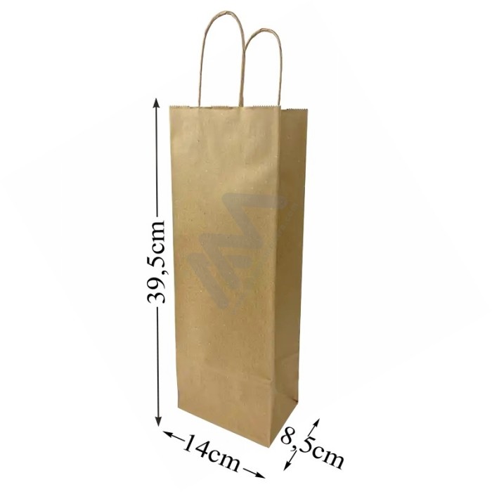 Brown Kraft paper wine bags 14x39,5x8,5