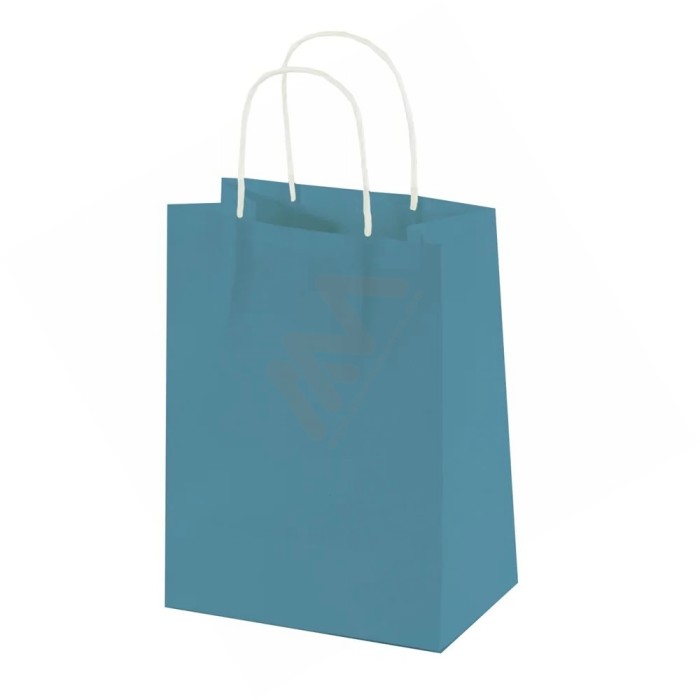 Blue Twisted Handle Paper Bags 14x18x8