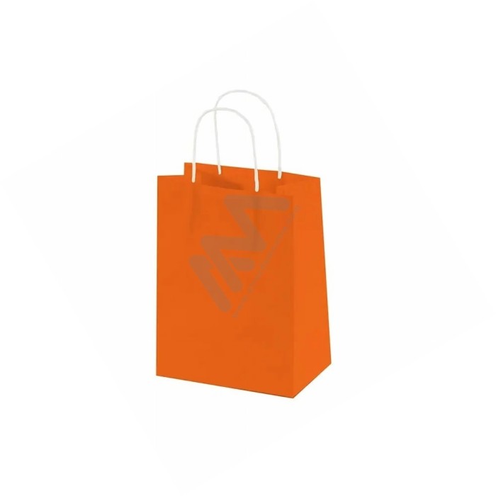 Orange Twisted Handle Paper Bags 14x18x8