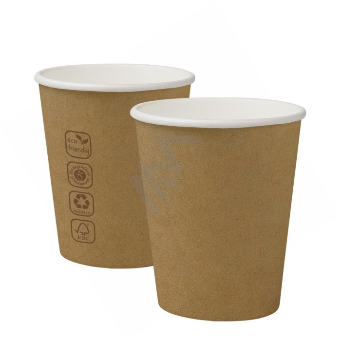 COPOS DE PAPEL CASTANHO 210 ml - Pack 50 un