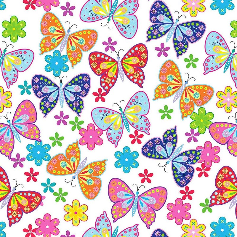 Papel de Embrulho Flores e borboletas 5600989148103 Atrás da Montra Papel de Embrulho Flores e borboletas 5600989148103 Atrás da Montra