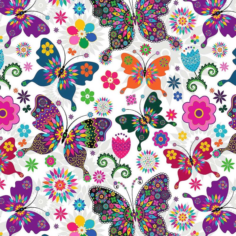 Papel de Embrulho Flores e borboletas 5600989148011 Atrás da Montra Papel de Embrulho Flores e borboletas 5600989148011 Atrás da Montra