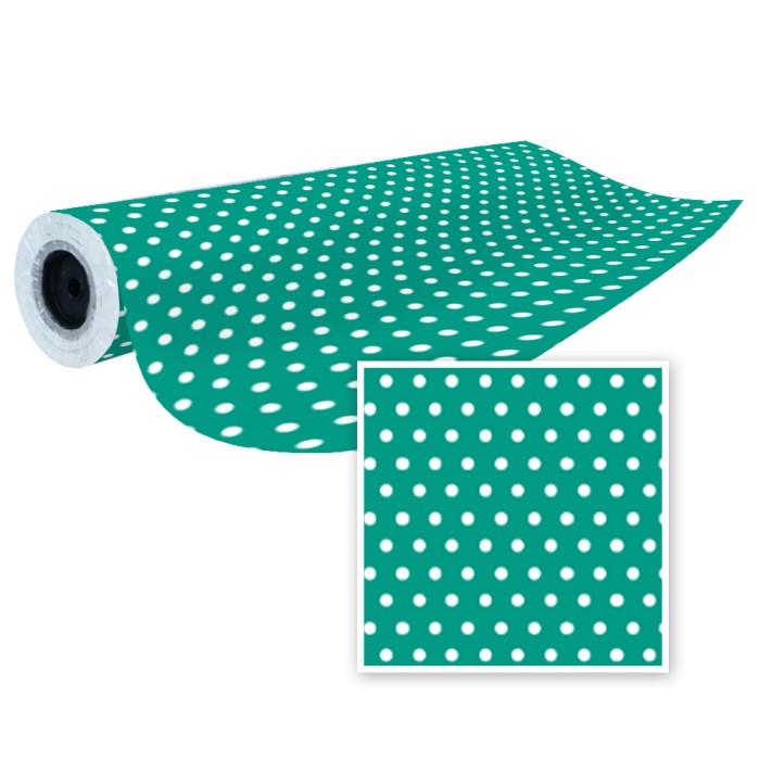 Papel Embrulho Verde Bolinhas em rolo 62cm x 80m %ean13% %shop-name%