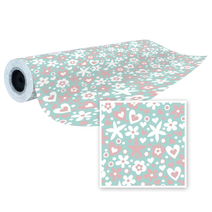 Papel Embrulho Pastel Florido em Rolo 62cm x 80m %ean13% %shop-name%