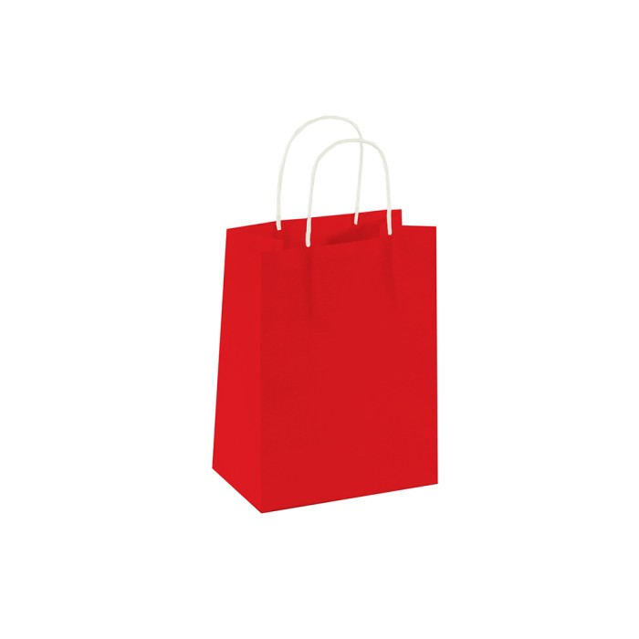 Sacos de Papel 110 g/m² Asa Retorcida Vermelho Claro 14x18x8 5601795010059 Atrás da Montra