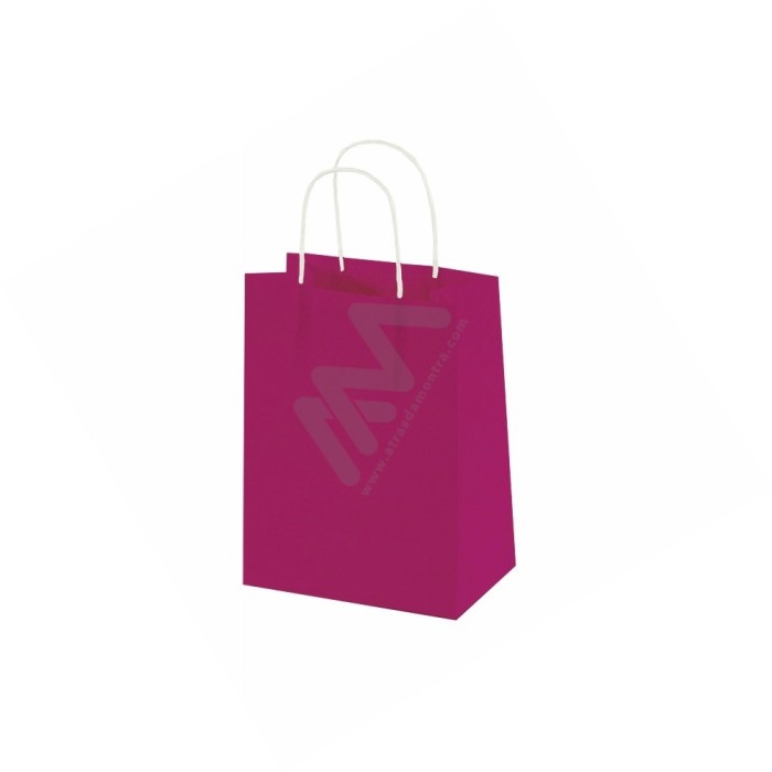 Fuchsia Twisted Handle Paper Bags 14x18x8