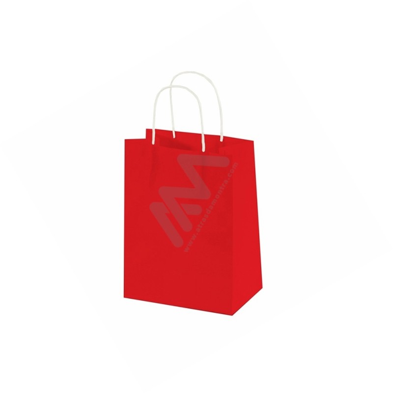 Light Red Twisted Handle Paper Bags 14x18x8