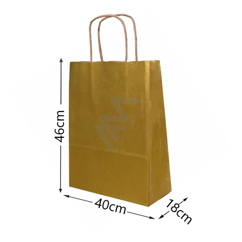 Sacos de papel asa torcida ouro kraft 40x46x18 Sacos de papel asa torcida ouro kraft 40x46x18