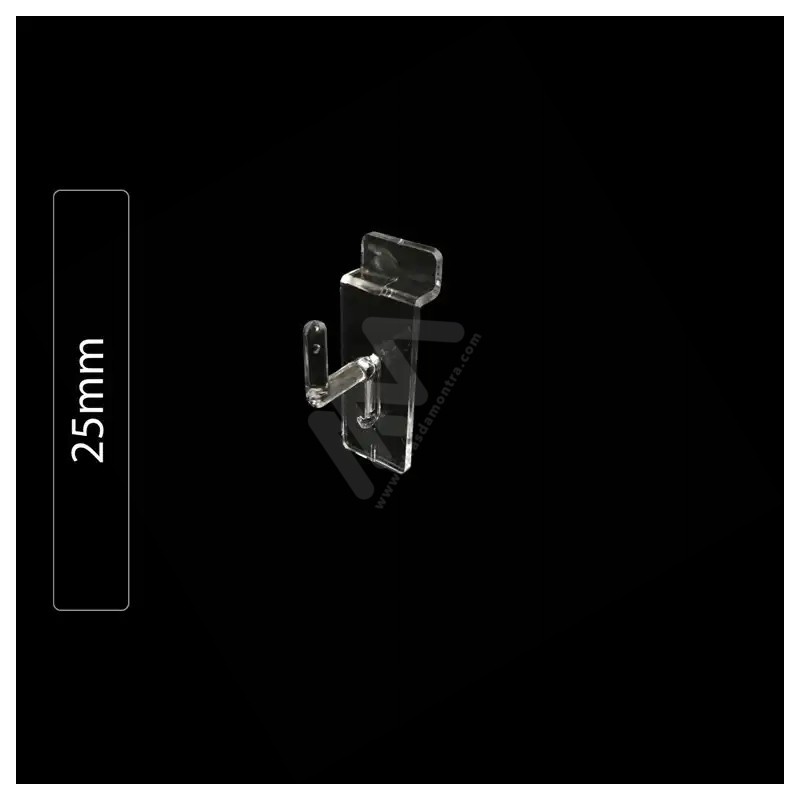 Acrylic Hook for Slatwall Panel 25mm Acrylic Hook for Slatwall Panel 25mm