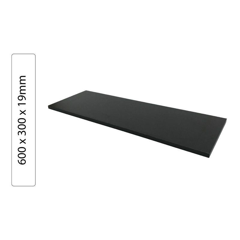 Black Wood Shelf 600x300x19mm Black Wood Shelf 600x300x19mm