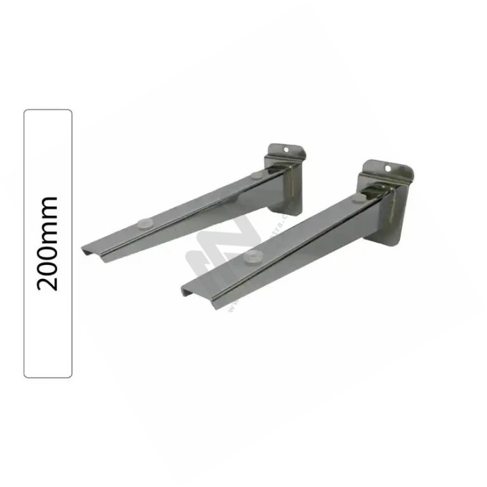 Pair of Chrome Shelf Supports for Slatwall Panel