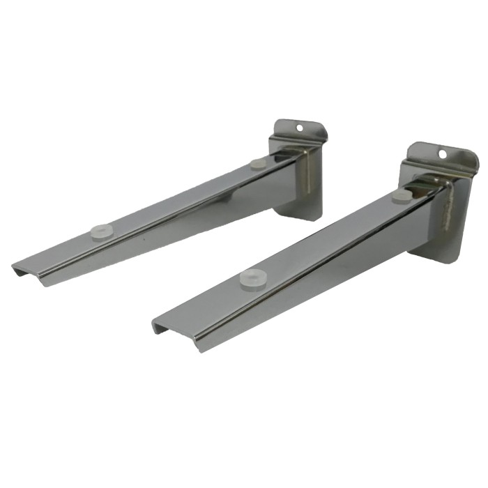 Pair of Chrome Shelf Supports for Slatwall Panel
