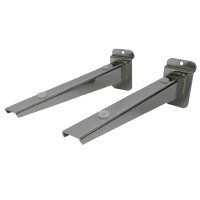 Pair of Chrome Shelf Supports for Slatwall Panel
