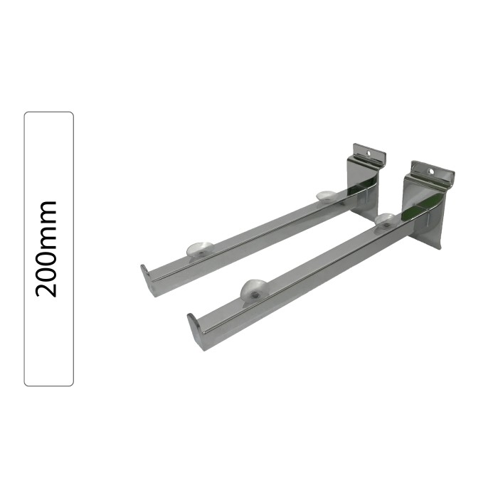 Pair of Chrome Shelf Supports for Slatwall Panel