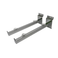Pair of "U-shaped" Chrome Shelf Supports for Slatwall Panel