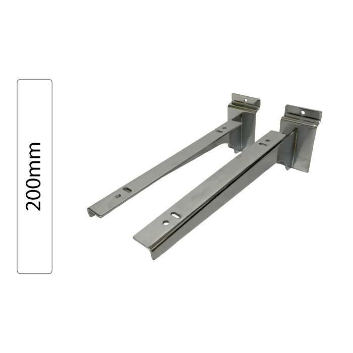 Pair of Chrome Shelf Supports for Slatwall Panel
