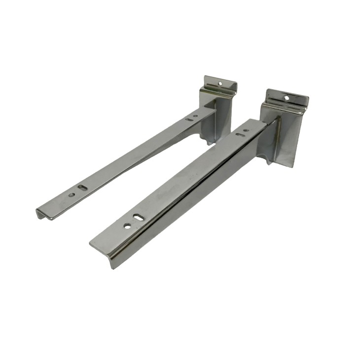 Pair of Chrome Shelf Supports for Slatwall Panel