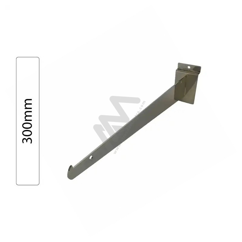 Chrome Shelf Bracket for Slatwall Panel 300mm Chrome Shelf Bracket for Slatwall Panel 300mm