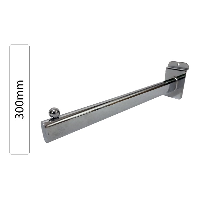 Chrome Arm with Single Ball End for Hangers f/ Slatwall Panel