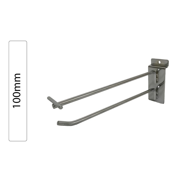 Chrome Hook with Price Holder for Slatwall Panel