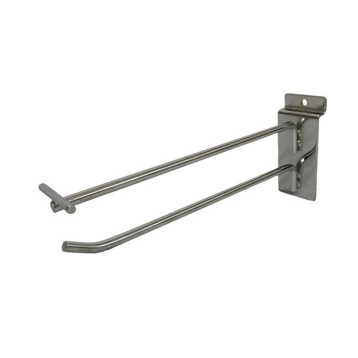 Chrome Hook with Price Holder for Slatwall Panel