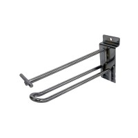 Chrome Double Hook with Price Holder for Slatwall Panel