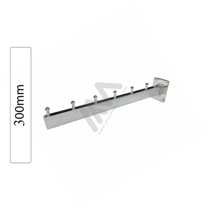 Chrome Angled Fixed-Mount Arm for Hangers