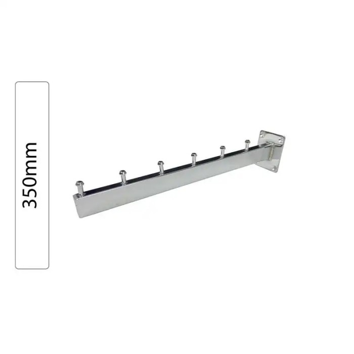 Suporte Cromado Inclinado para Cabides de Fixação 350mm