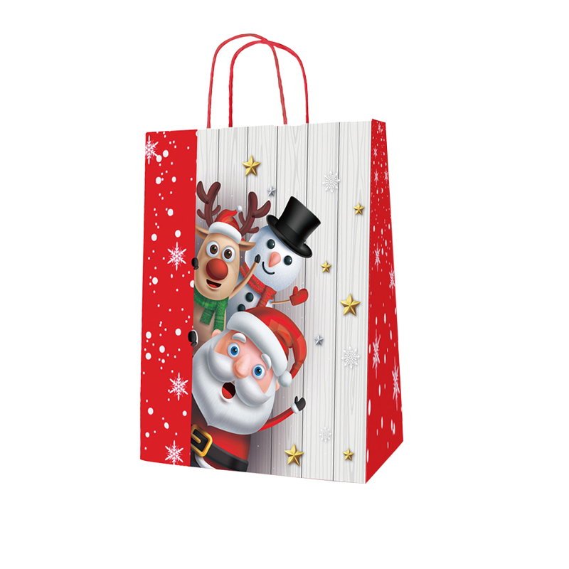 Christmas Twisted Handle Paper Bags 