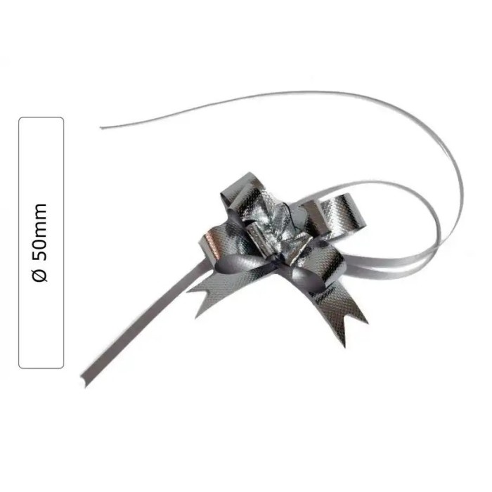 Metal Silver Pull Bows - Pack