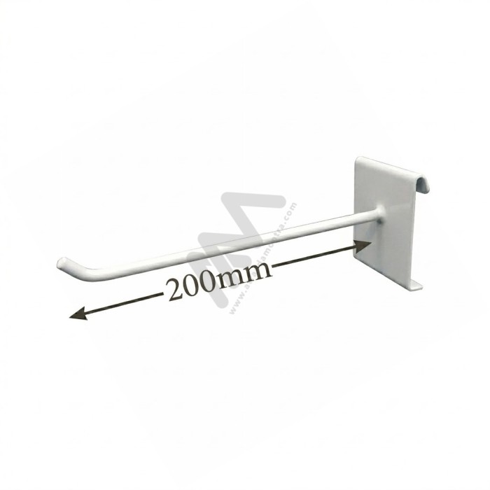 White hook for Grid Wall Panel 200mm