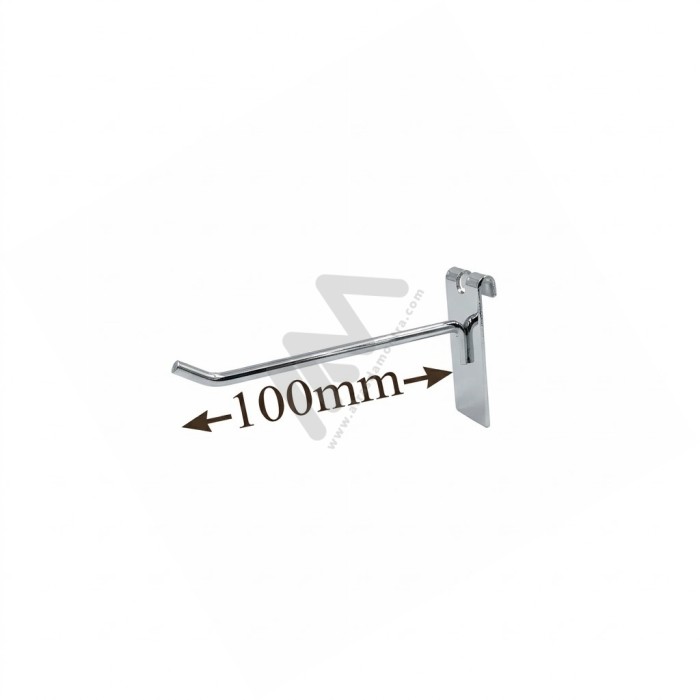 Chromed hook for Grid Wall Panel 100mm