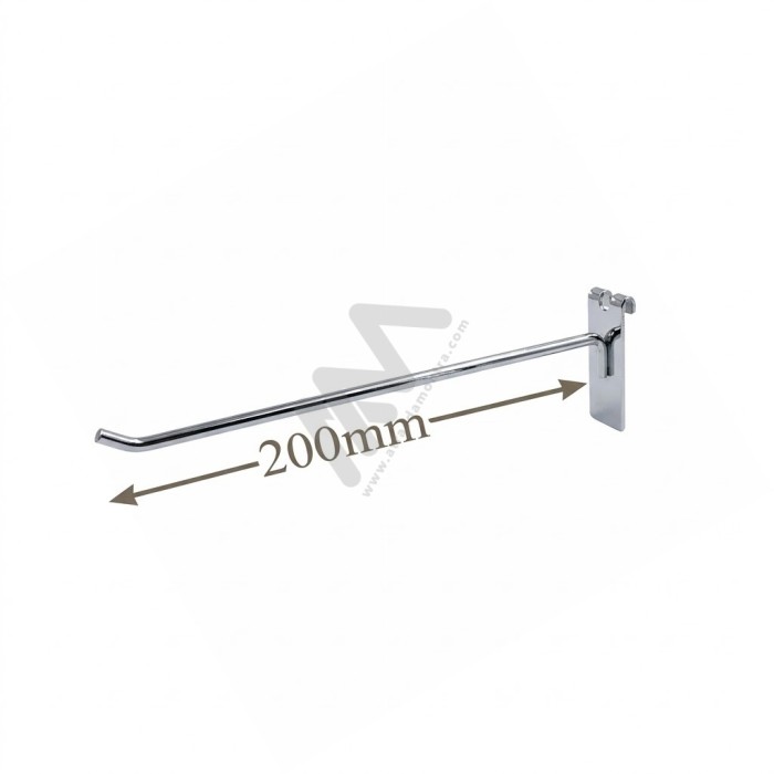 Chromed hook for Grid Wall Panel 200mm
