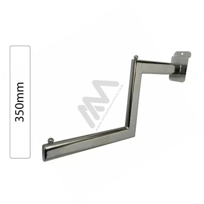 Chrome Z-Arm for Hangers for Slatwall Panel 350mm