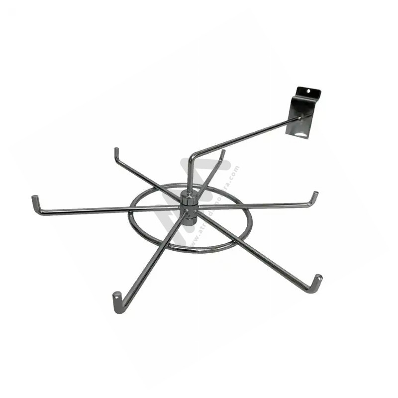 Suporte Cromado Roseta para Painel Ranhurado bonés, chapéus, lenços, echarpes, cachecóis, capacetes leves Suporte Cromado Roseta para Painel Ranhurado bonés, chapéus, lenços, echarpes, cachecóis, capacetes leves