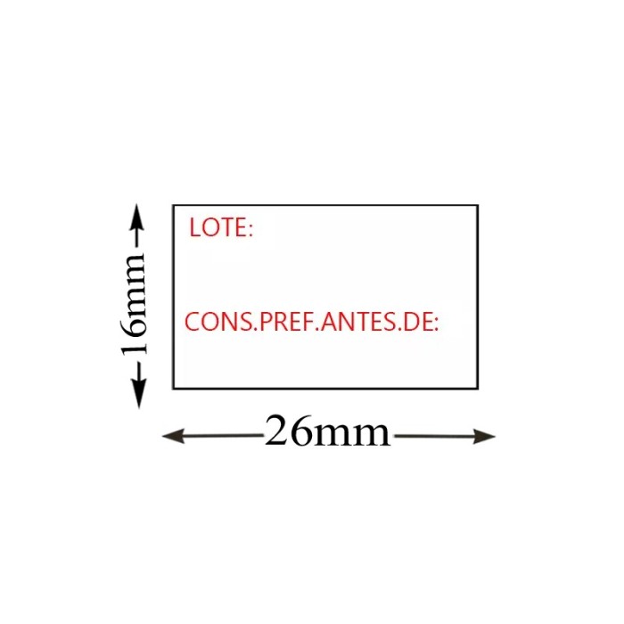 Rectangular Label Roll 26x16 LOTE