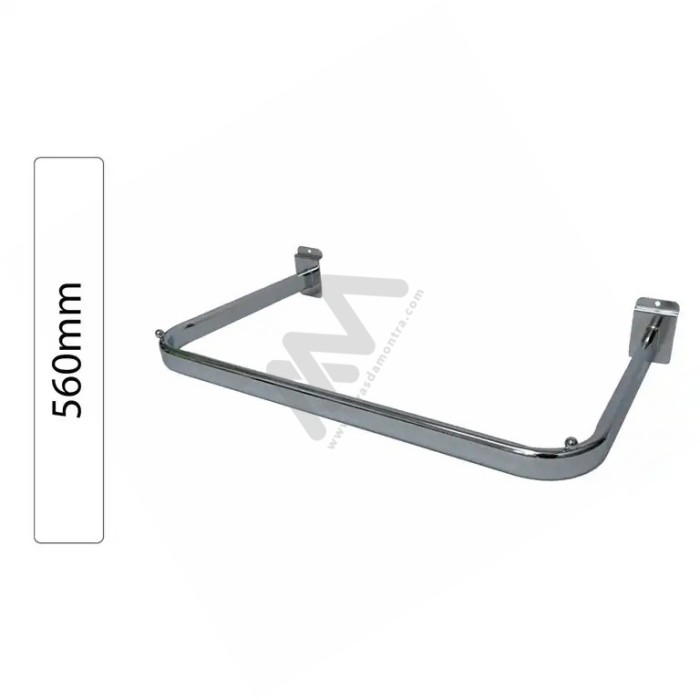 Slatwall Chromed bar for hangers 560mm
