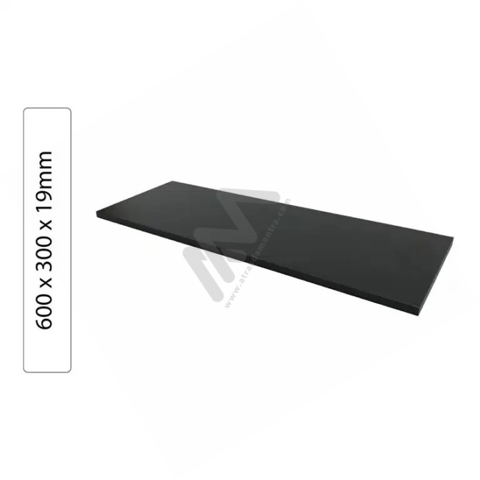 Black Wood Shelf 600x300x19mm