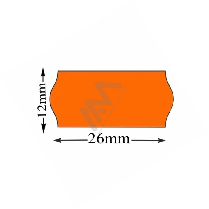 Rolo de Etiquetas Preços cor 26x12 laranja Fluorescente